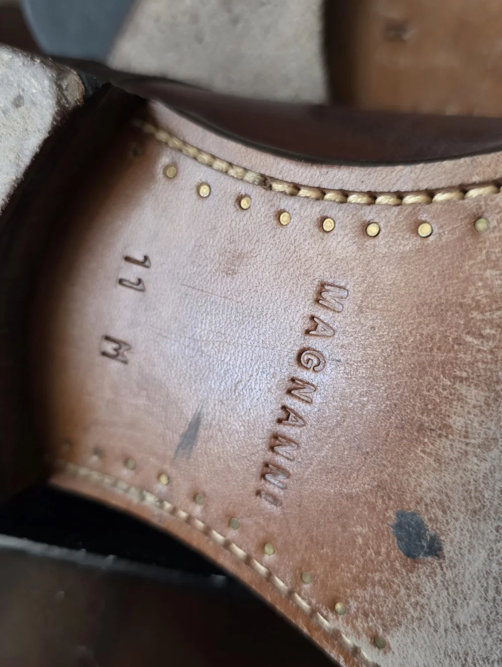 Magnanni Burnished Mahogany Brown Leather Cap Toe Oxford Shoes‎ Mens 11 M